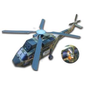 儿童手工折纸diy拼装立体3d纸质模型 直升飞机卡通直升机 3d玩具
